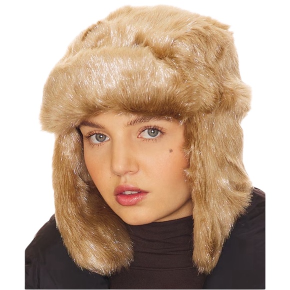 NWT Apparis Faux Fur Snowball Trapper Hat. REVOLVE. Cozy Gift Stocking Stuffer